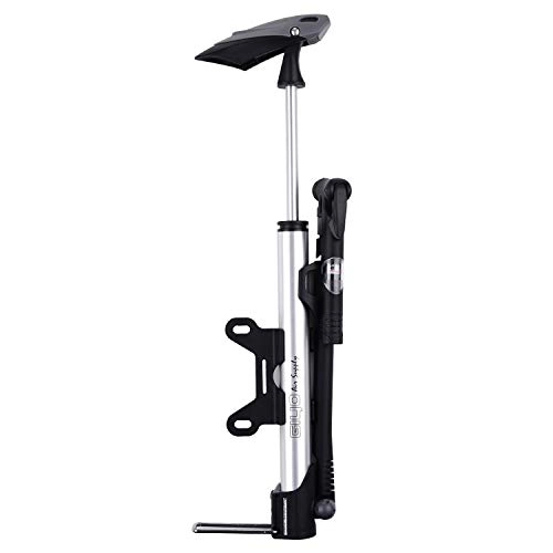 Bike Pump : Floor Pump with Gauage, Diyife Mini Portable Bike Pump [140 PSI] Bicycle Pump Aluminum Alloy Bicycle Air Hand Pump Compatible with Needle, Frame Mount for Road, Mountain & BMX Fits Presta & Schrader