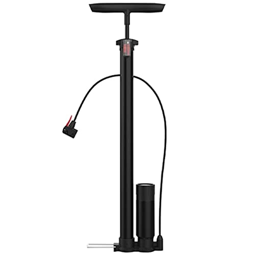 Bike Pump : Floor Pumps Bike Pump Bicycle Pump With Barometer, Bicycle High Pressure Air Pump Air Pipe, Suitable For Presta Valve, Schrader Valve, British American Gas Nozzle ( Color : Black , Size : 20*3*60cm )