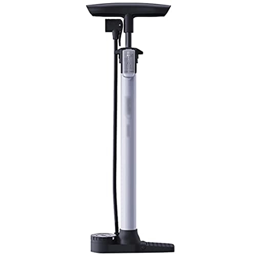 Bike Pump : Floor Pumps Bike Tire Pump Bicycle Pump, Tire Pressure Gauge With Pointer, Basketball Floor Pump With Hose, Cycling Equipment, Suitable For Presta, Schrader Valve ( Color : Silver , Size : 47*16cm )