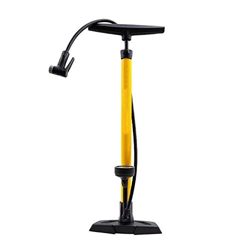 Bike Pump : Floor Type Pump Foot High Pressure Bicycle Basketball Football Universal High Pressure Air Pump Super Fast Tyre Inflation (Color : Yellow, Size : 620mm)