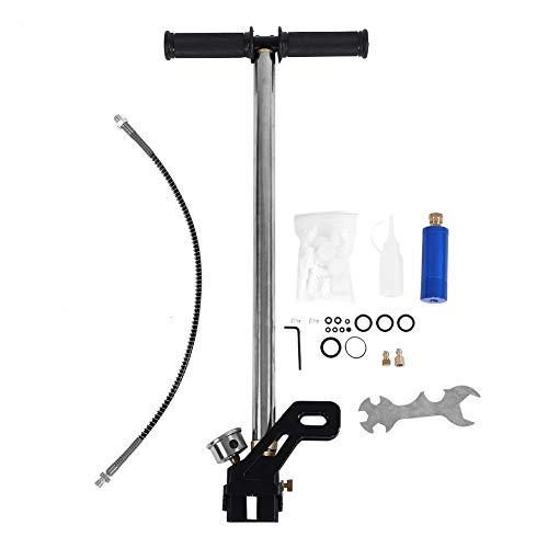 Bike Pump : Focket Manual Pump, Manual High Pressure Air Pump Portable Inflator with Pressure Gauge, Anti-Rust and Durable for Oxygen Cylinder Diving