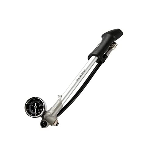 Bike Pump : Foldable 300psi High-Pressure Bike Air Inflatable Pump Shock Pump with Lever & Gauge for Fork & Rear Suspension Mountain Bicycle, A