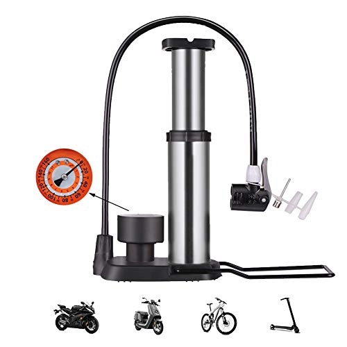 Bike Pump : Foot Pumps with Pressure Gauge 160PSI, Portable Non-slip Floor Pumps, Bicycle Pump, Bike Pumps Easy To Use, Ball Pump Needles Fits Presta &Schrader Valve, Bicycle Tyre Pump for Road, Mountain and BMX