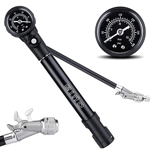 Bike Pump : GIYO Bicycle Tyre / Shock Absorber Pump MTB-300psi High Pressure for Damper & Suspension Fork Mini Hand Bicycle Pump Portable Includes Presta and Schrader Valve Adapter