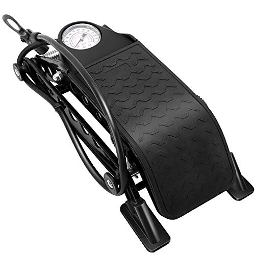 Bike Pump : Gyubay Portable Pump Bicycle Portable Pump High Pressure Foot Pump Universal Pedal Air Pump Practical Accessories (Color : Black, Size : 31.5x14.5x9cm)