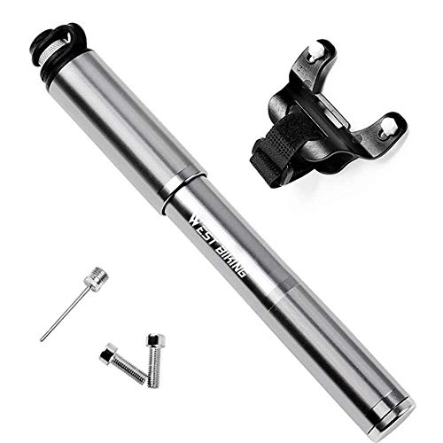 Bike Pump : HAOSHUAI Bicycle Mini Hand Pump With Gauge Aluminum Alloy Tire Inflator Bike Performance Tyre Pump Portable Cycling Pumps Withbarometer (Color : Withoutbarometer)