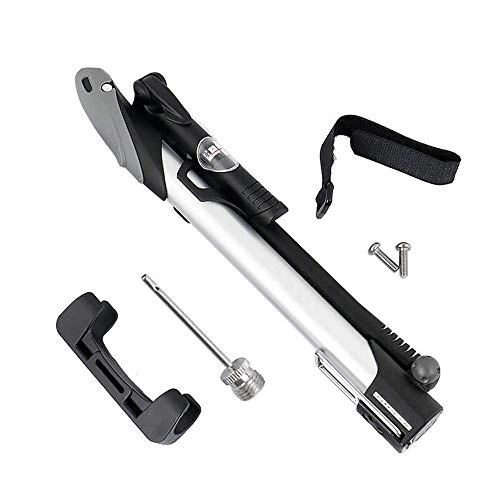 Bike Pump : HAOSHUAI Bike Pump Bike Aluminum Alloy Floor Crawler Tire Inflator Outdoor Riding Equipment Bicycle Air Pump Bicycle Tire Pump (Color : Silver, Size : 275mm) (Color : Silver, Size : 275mm)