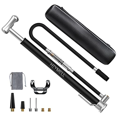 Bike Pump : Heymell Portable Mini Bicycle Pump, 160 PSI, Hand Pump for Presta and Schrader Valve, for Mnoo Road Bike, Football, Basketball, Volleyball, Tyres