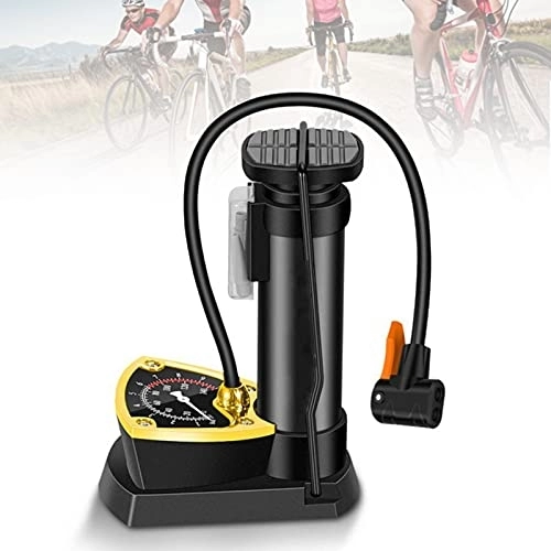 Bike Pump : HIMABeauty Lightweight Foot Pedal Bike Pump, Compact Bicycle Air Pump with Pressure Gauge, Fits Presta & Schrader, 160PSI Pump for Road Bikes Mountain Bikes Etc