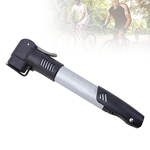 Bike Pump : HIMABeauty Portable Aluminum Alloy Bicycle Air Pump, Manual Fast Bike Pump with Mount Holder, Flexible Hose Super for Mountain Road Bike, Football, Basketball