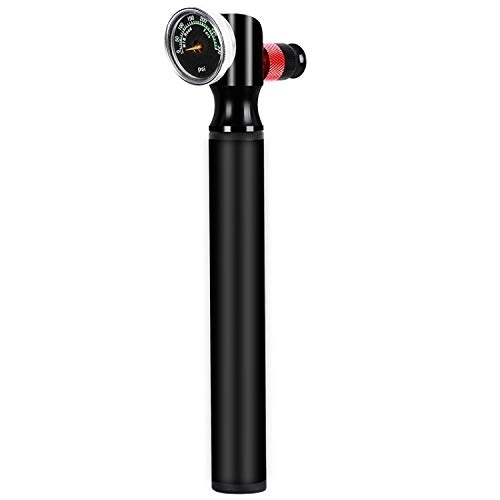 Bike Pump : HPPSLT Mini Bike Pump Compact Light Bicycle Tyre Pump for Road Mountain and BMX Bikes, Portable barometer two-way inflating bicycle pump