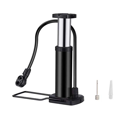 Bike Pump : HUACHEN-CHAO cycling accessories Bike Pump Mini Bike Floor Pump Foot Activated Bicycle Air Pump and Aluminum Alloy Portable Mountain Bike Tire Used for bicycle repair (Color : Black)