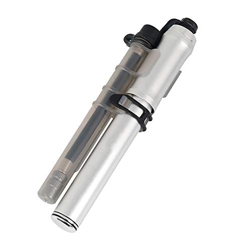 Bike Pump : Huangjiahao Bicycle Pump Bike Mini Manual Pump Aluminum Alloy With Frame Mounting Parts Portable Riding Equipment for Road, Mountain and BMX Bikes (Color : Silver, Size : 195mm)