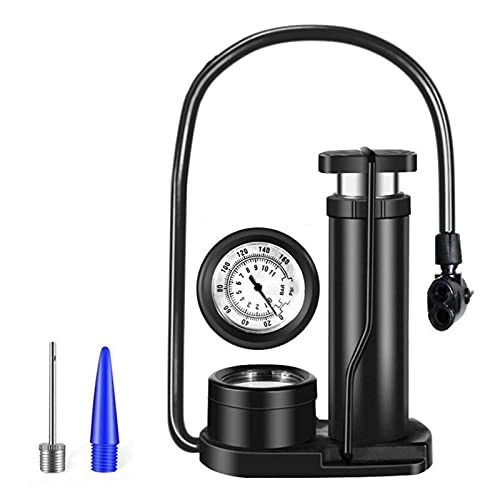 Bike Pump : HUOFEIKE Mini Bicycle Pump with Pressure Gauge, Bike Foot Pump Activated Floor Pump with Portable Air Pump with Gas Ball Needle for All Bike Toy Swimming Ring