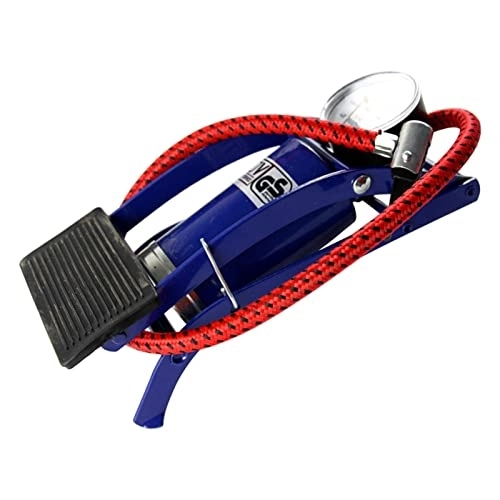 Bike Pump : IIET Portable Air Pump Inflator with Pressure Gauge High Pressure Bike Floor Foot Pump Footballs Tyres Car Blue