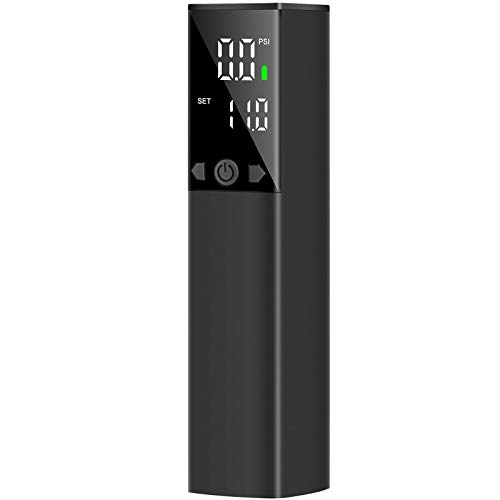 Bike Pump : inChengGouFouX Convenience Automatic Charging and Stopping Air Pump Wireless Portable Electric Basketball Pump Air Pump Exquisite Bicycle Pump (Color : Black, Size : 16.1x4x4cm)