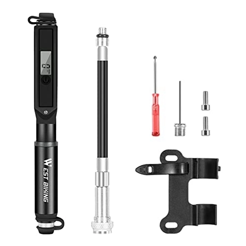 Bike Pump : INOOMP Outdoor for Inflator Readout Gauge Bike Bike-mounted Compressor Hand Aluminum Cycling Barometer Portable with Mtb Bicycles Pump Alloy Motorcycle Air Electronic Pressure