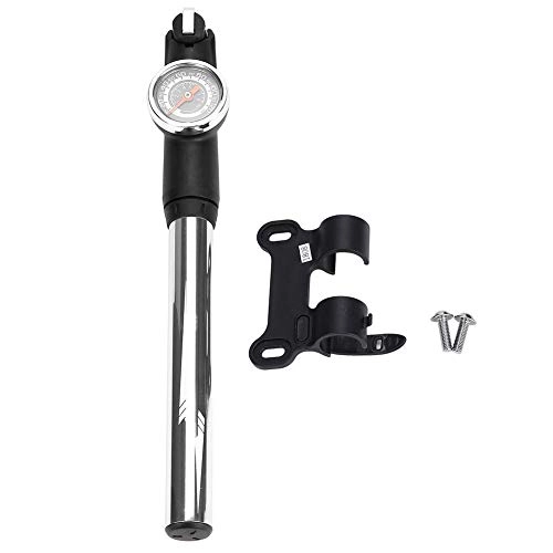 Bike Pump : Jadeshay Pump Bicycle Air Pump Inflator Portable Bike Pump Barometer Nozzle (Silver)
