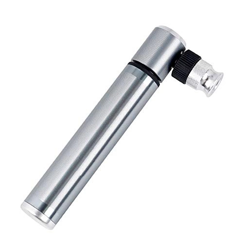 Bike Pump : Jianghuayunchuanri Bicycle Pump Portable Mini Bicycle Pump Aluminum Alloy Manual Inflatable Cycling Equipment for Bicycle / Motorcycle / Ball (Color : Silver, Size : 130mm)