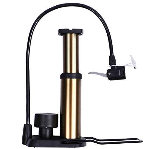 Bike Pump : Jianghuayunchuanri Pump for Bicycle Mountain Bike Pump Electric Bicycle Motorcycle Pedal Foot Pump Basketball Toy Air Pump for Bicycle Football Basketball (Colour: Gold, Size: 18 cm)