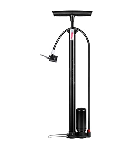 Bike Pump : JIEYANG YouCg 150Psi Bike Pump High Pressure Foot Booster Pump Cycling Tire Inflator Presta Schrader Valve Bicycle Accessories (Color : Black)