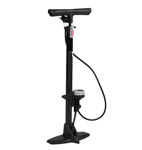 Bike Pump : JIEYANG YouCg Bicycle Floor Pump With Meter Valve Adapter, Pedal Bicycle Pump, Inflator, Tire Pump, Road Bicycle Pump (Color : Black)
