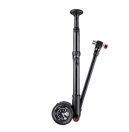 Bike Pump : JIEYANG YouCg Bike Shock Pump MTB Fork Rear Suspension Pump Fit For Bicycle 400 Hose Hand Pump With Pressure Gauge Bike Inflator (Color : Black)