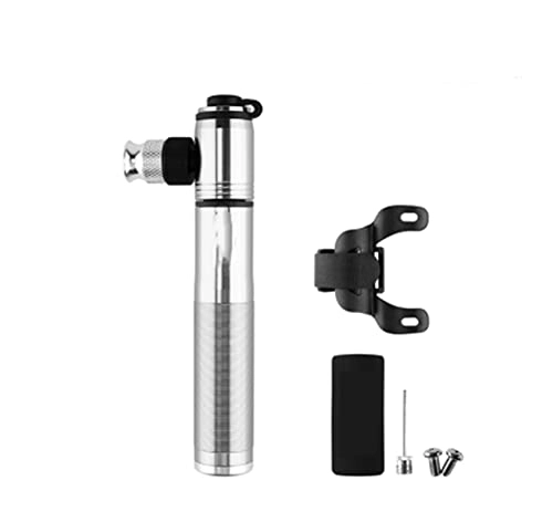Bike Pump : JIEYANG YouCg CO2 Inflator Hand Pump Fit For Bike Combo Bicycle Pumps Mini Portable Bike Pump Valve Adapter Ball Air Inflator Cycling Bicycle Pump (Color : Silvery)