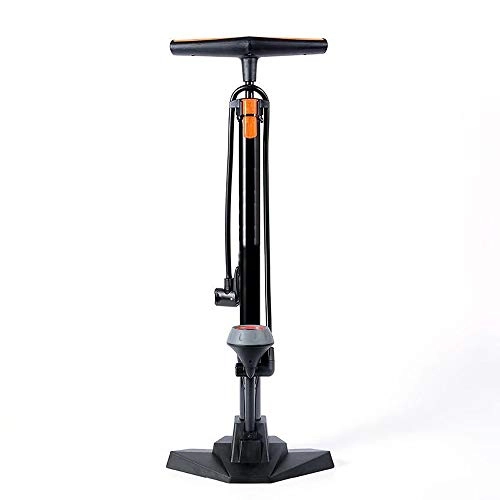 Bike Pump : Jklt Convenient Bicycle Pump Floor-mounted Bicycle Hand Pump with Precision Pressure Gauge Durable (Color : Black, Size : 500mm)