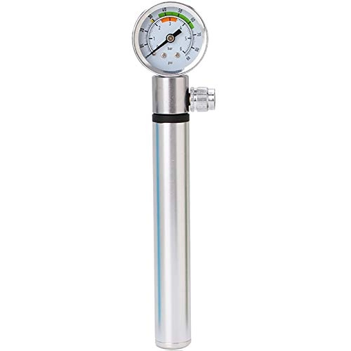 Bike Pump : Jklt Convenient Bicycle Pump Portable Household Bicycle and Motorcycle High Pressure Pump Aluminum Alloy Pump Lightweight (Color : Silver, Size : 19.5x2.1cm)