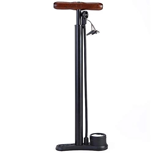 Bike Pump : JOMSK Bicycle Hand Floor Pump Ball Pump Electric Bicycle Basketball Pump High Pressure Aluminum Alloy with Watch Pump Bicycle (Color : Black, Size : 50x23cm)