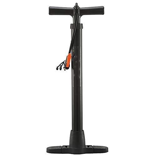 Bike Pump : JOMSK Bicycle Hand Floor Pump High-pressure Pump Bicycle Multi-purpose Pump Basketball Electric Bicycle Portable Air Pump (Color : Black, Size : 25x60cm)