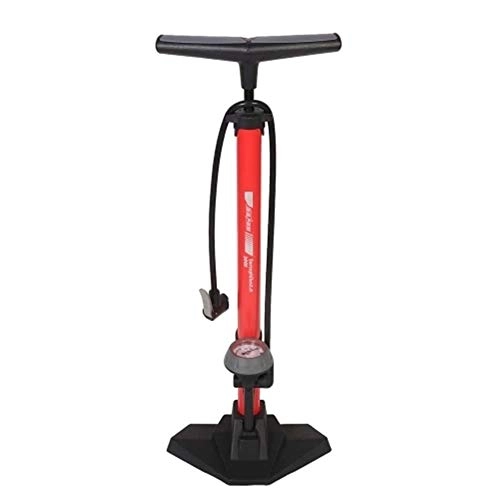 Bike Pump : Jtoony Bike Pump Bicycle Floor Air Pump With 170PSI Gauge High Pressure Bike Tire Inflator Black Grey Red (Color : Red, Size : One size)