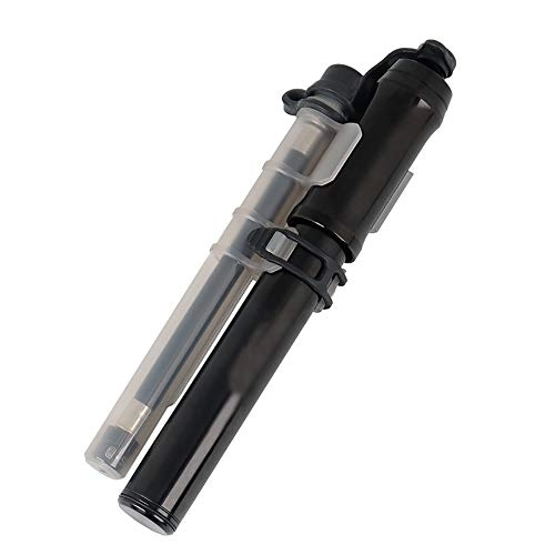 Bike Pump : JTRHD Bicycle Air Pump Portable Riding Equipment Bicycle Mini Manual Pump Aluminum Alloy with Frame Mounting Parts Easy Pumping (Color : Black, Size : 195mm)