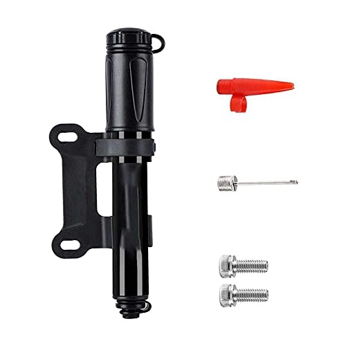 Bike Pump : junmo shop Mini Bicycle Pump, 100 Psi High Pressure, Compact and Lightweight Portable Bicycle Tire Pump, Black, Including Mounting Kit, for Mountain Road Bikes