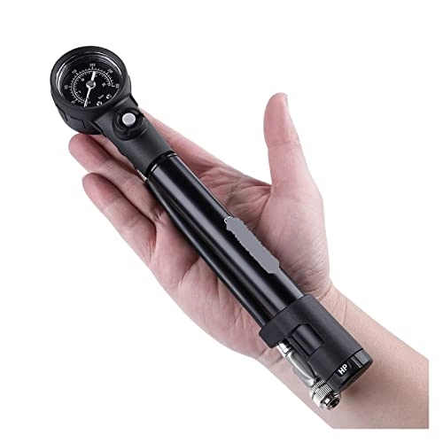 Bike Pump : juqing-6869 Digital Car Tyre Inflator GS-41E Foldable 300psi High-pressure Bike Air Shock Pump With Lever & Gauge For Rear Suspension Mountain Bicycle FAST INFLATION