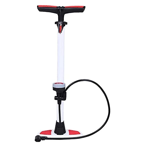 Bike Pump : KEDUODUO Bicycle Pump Portable Bicycle Pump Riding Equipment Vertical Bicycle Pump with Barometer Light And Easy To Carry Riding Equipment, White