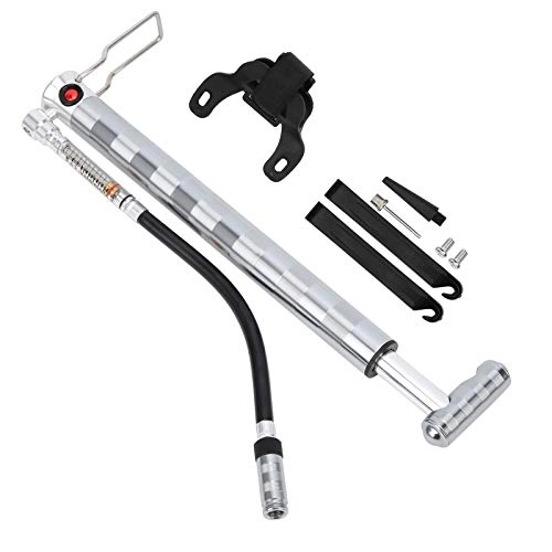 Bike Pump : Keenso Portable mini Bicycle Pump, Portable Pump Hand Push Tire Inflator with Air Pressure Gauge for Bike Bicycle Cycling Bicycles and Spare Parts