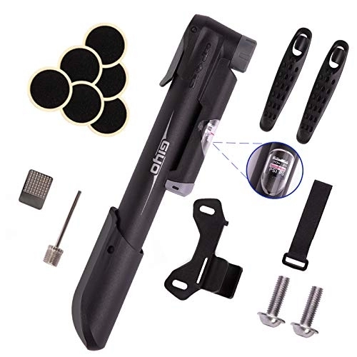 Bike Pump : KKshop Mini Bike Pump, Aluminum Alloy Portable Bicycle Tire Pump, Compatible with Universal Presta and Schrader Valve Frame Mounted Air Pump, Hand Pump for Mountain Road Bike, Scooter, Ball, Tires