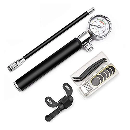Bike Pump : KuaiKeSport Bike Pumps 210 PSI with Pressure Gauge, Mini Bike Pump with Glueless Patch Kit, Ball Pump with Tyre Repair Kits, Bicycle Pump Portable Easy To Use for Road, Mountain and BMX Bikes