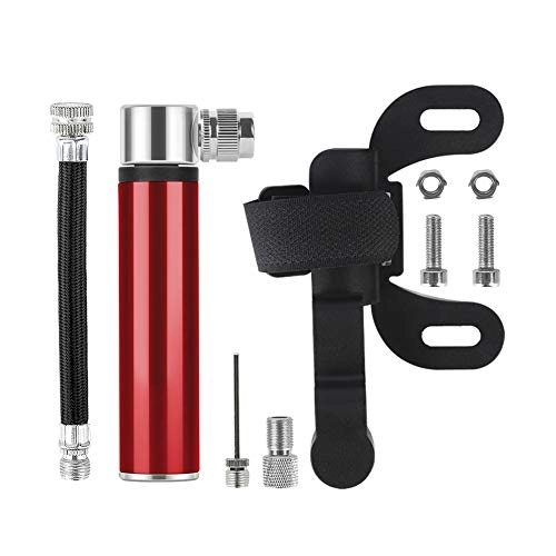 Bike Pump : KuaiKeSport Bike Pumps for All Bikes, Bicycle Pump With 120 PSI, Mini Bike Pump Portable Quick & Easy To Use, Football Pump Needles and Frame Mount Fits Presta &Schrader Valve, Bicycle Tyre Pump, Red