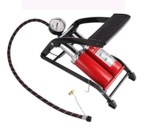 Bike Pump : LALAWO Double Barrel Foot Pump, Large Diameter And Extra Long Rotating Hose 100 (psi) Speed Up The Filling Speed