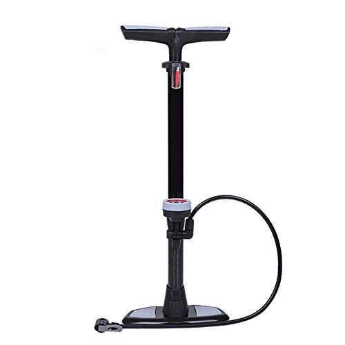 Bike Pump : LHQ-HQ Outdoor Bicycle Floor Pump Upright Bicycle Pump With Barometer Is Light And Convenient Easy Pumping (Color : Black, Size : 640mm) (Color : Black, Size : 640mm)
