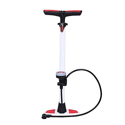 Bike Pump : LHQ-HQ Outdoor Bicycle Floor Pump Upright Bicycle Pump With Barometer Is Light And Convenient Easy Pumping (Color : Black, Size : 640mm) (Color : White, Size : 640mm)