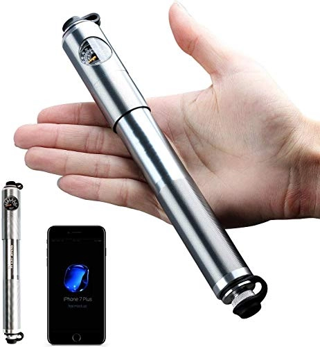 Bike Pump : LIGHTOP Bicycle Pump Bike Tyre Pump with Gauge 160 PSI, Fits Presta and Schrader Valve, Mini Cycle Pressure Bicycle Pumps with Ball Needle for Mountain Road