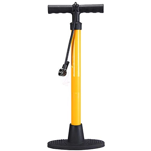 Bike Pump : Lightweight Bicycle Pump High-pressure Pump Self-propelled Motorcycle Pump Ball Toy Inflatable Tool Gift (Color : Yellow, Size : 3.8x59cm)