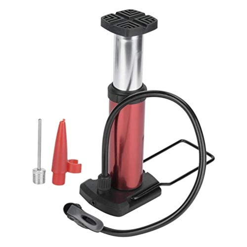 Bike Pump : LIOOBO Portable Floor Pump Mini Bike Tire Pump Kit with Gas Needle for Bike Bicycle Balloon Motorcycles Riding Cars Accessory Inflatables Air Toy Pump Red