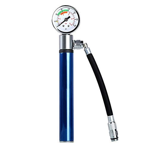 Bike Pump : LLEH Bike Pump - mini portable bike pump with pressure gauge, Easy to carry, for mountain bikes, with bike tool kit, Blue