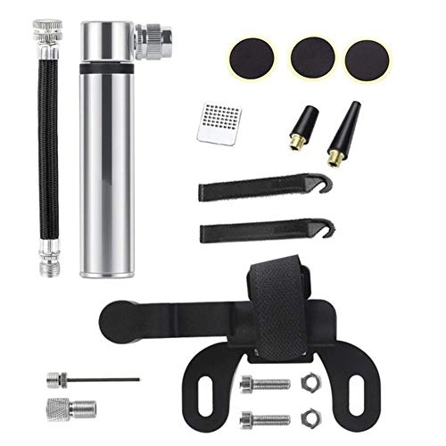 Bike Pump : LLEH Bike Pump - mini portable Foldable bike pump, Easy to carry around, with bike repair kit, for men and kids