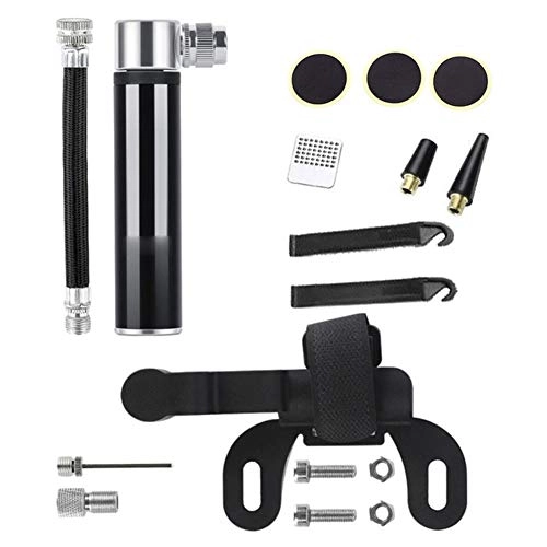 Bike Pump : LLEH Bike Pump - mini portable Foldable bike pump, Easy to carry around, with bike repair kit, Tire patch and plastic tire lever